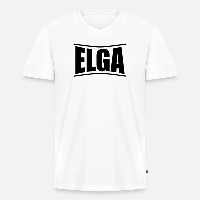 Elga T-Shirt Geschenkidee - Männer Premium Bio T-Shirt mit V-Ausschnitt - Weiß