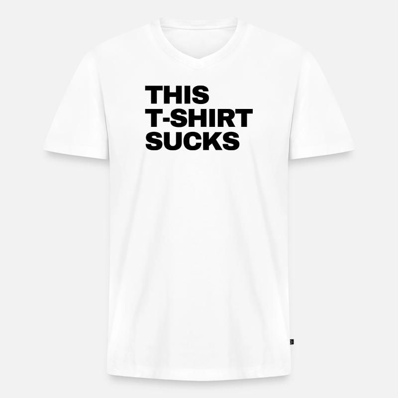 this Tshirt sucks - Männer Premium Bio T-Shirt mit V-Ausschnitt - Weiß