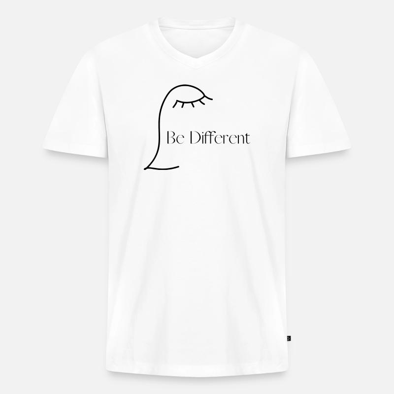 Anders sein als andere - Männer Premium Bio T-Shirt mit V-Ausschnitt - Weiß