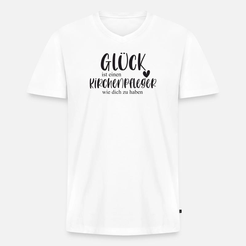 Kirchenpfleger Kirche Ehrenamt Bedanken Geschenk - Männer Premium Bio T-Shirt mit V-Ausschnitt - Weiß