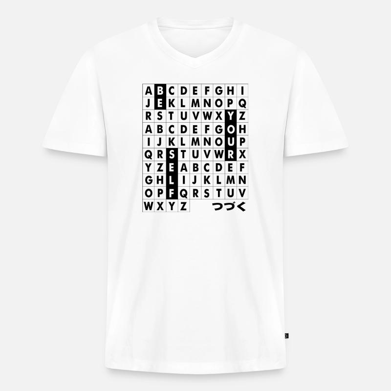 Sei dein Selbst - Männer Premium Bio T-Shirt mit V-Ausschnitt - Weiß