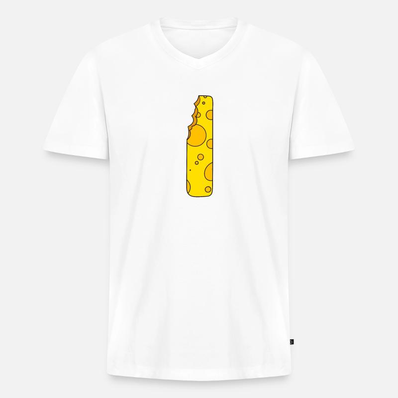 Buchstabe I - Männer Premium Bio T-Shirt mit V-Ausschnitt - Weiß