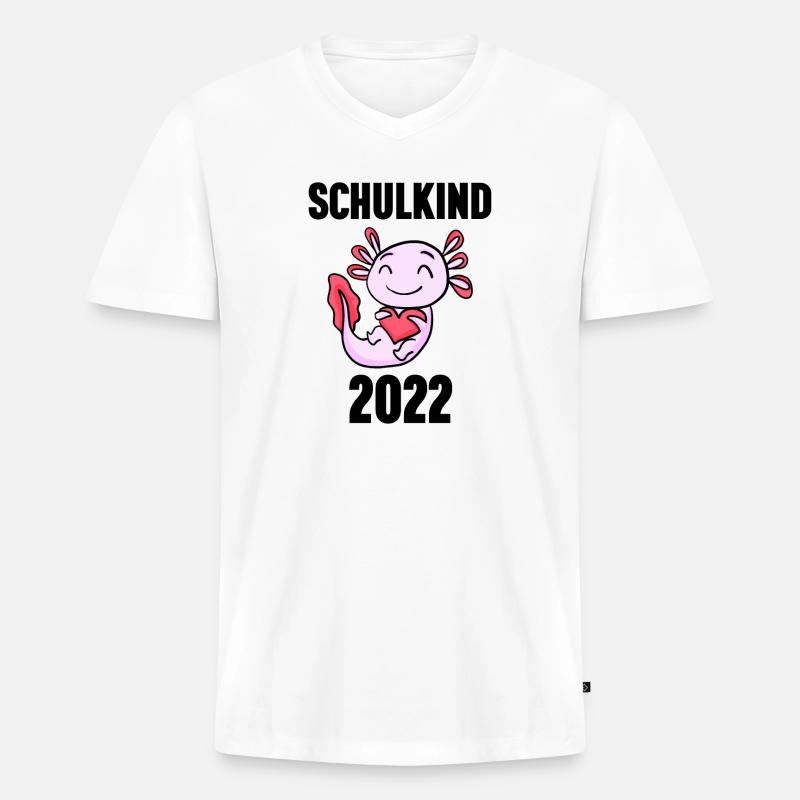 Schuldkind Einschulung 2022 - Männer Premium Bio T-Shirt mit V-Ausschnitt - Weiß