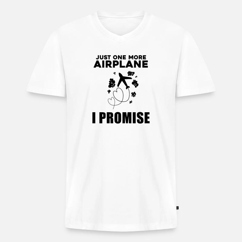 Flugzeuge Flugzeug Pilot Geschenk - Männer Premium Bio T-Shirt mit V-Ausschnitt - Weiß