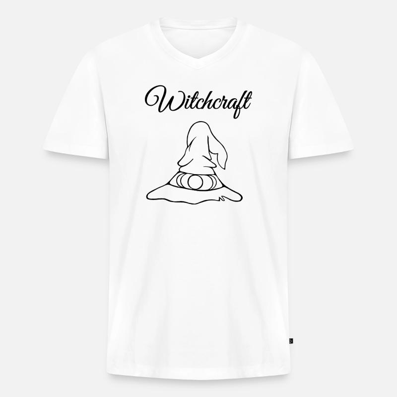 Witchcraft - Männer Premium Bio T-Shirt mit V-Ausschnitt - Weiß