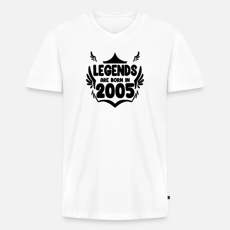 2005 - Männer Premium Bio T-Shirt mit V-Ausschnitt - Weiß