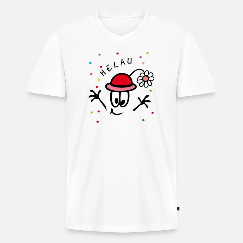 Karneval, Fasching, Comic - Männer Premium Bio T-Shirt mit V-Ausschnitt - Weiß