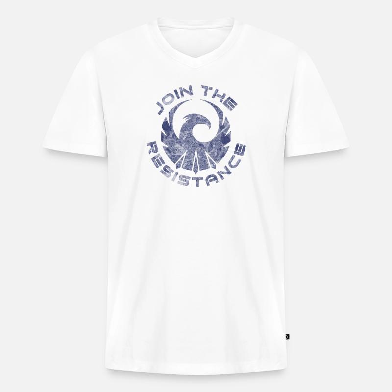 P.R.I.M Join the resistance marmor - Männer Premium Bio T-Shirt mit V-Ausschnitt - Weiß