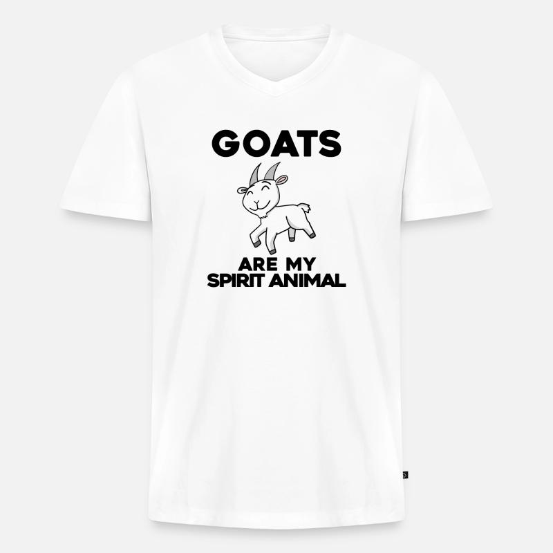 Ziege Ziegenbock Bock - Männer Premium Bio T-Shirt mit V-Ausschnitt - Weiß