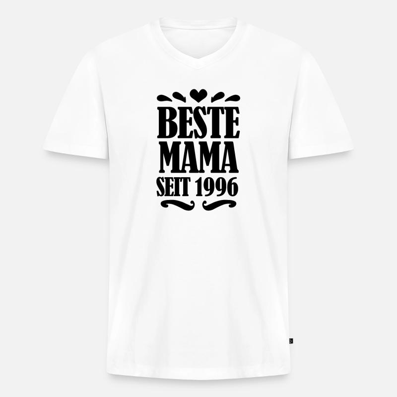 Beste Mama seit 1996 - Männer Premium Bio T-Shirt mit V-Ausschnitt - Weiß