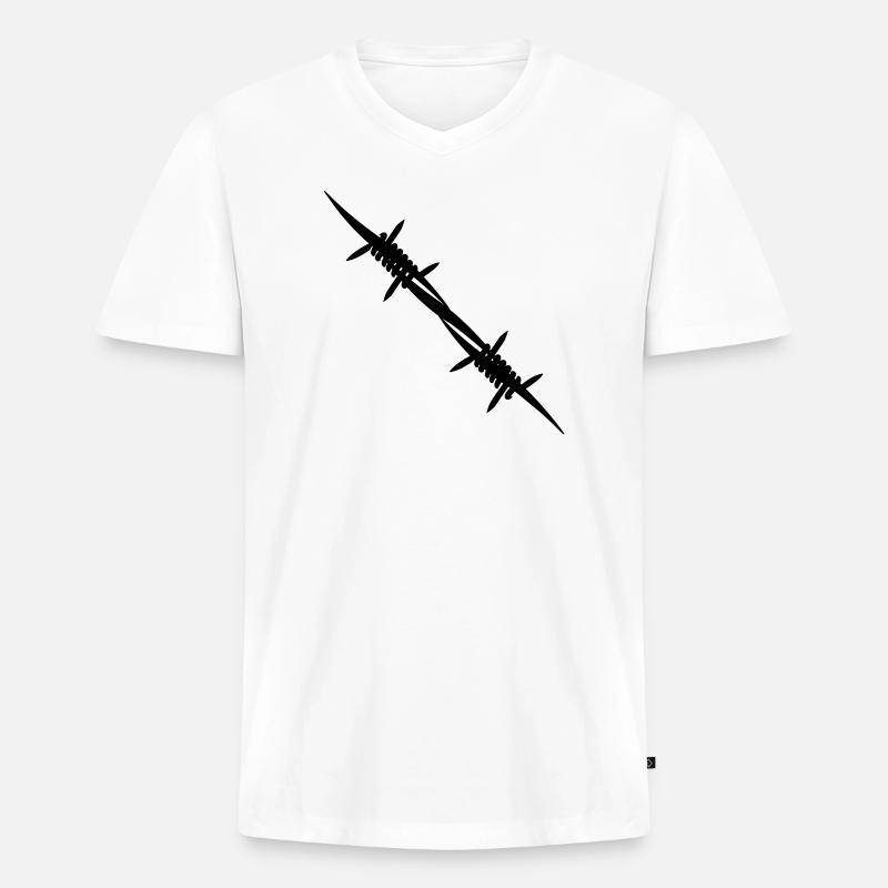 Stacheldraht-Kupplungsstück - Männer Premium Bio T-Shirt mit V-Ausschnitt - Weiß