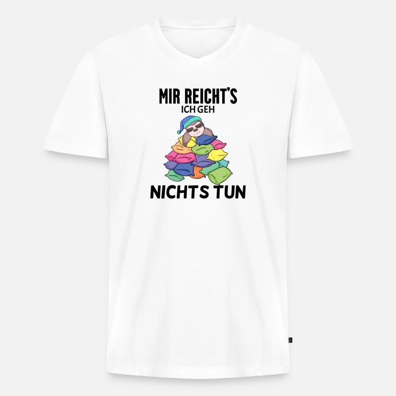 Lustiger Spruch - Nichts machen - Männer Premium Bio T-Shirt mit V-Ausschnitt - Weiß