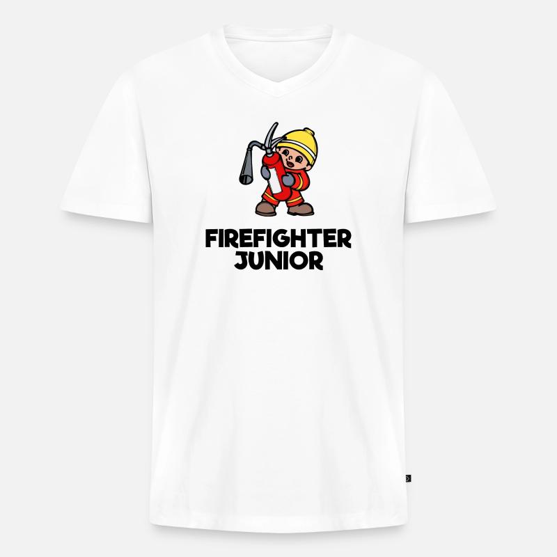 Freiwillige Feuerwehr Lebensretter Statement - Männer Premium Bio T-Shirt mit V-Ausschnitt - Weiß