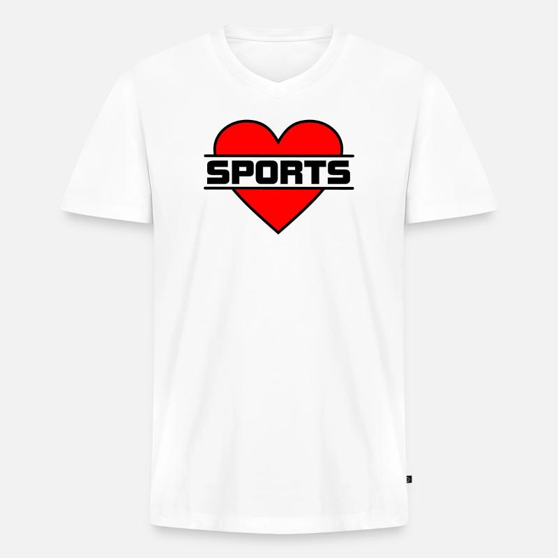 Liebe dich Herz 032 - Männer Premium Bio T-Shirt mit V-Ausschnitt - Weiß