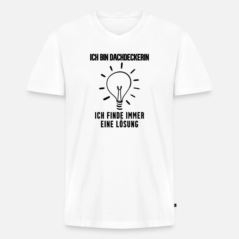 Dachdeckerin Geschenk - Männer Premium Bio T-Shirt mit V-Ausschnitt - Weiß