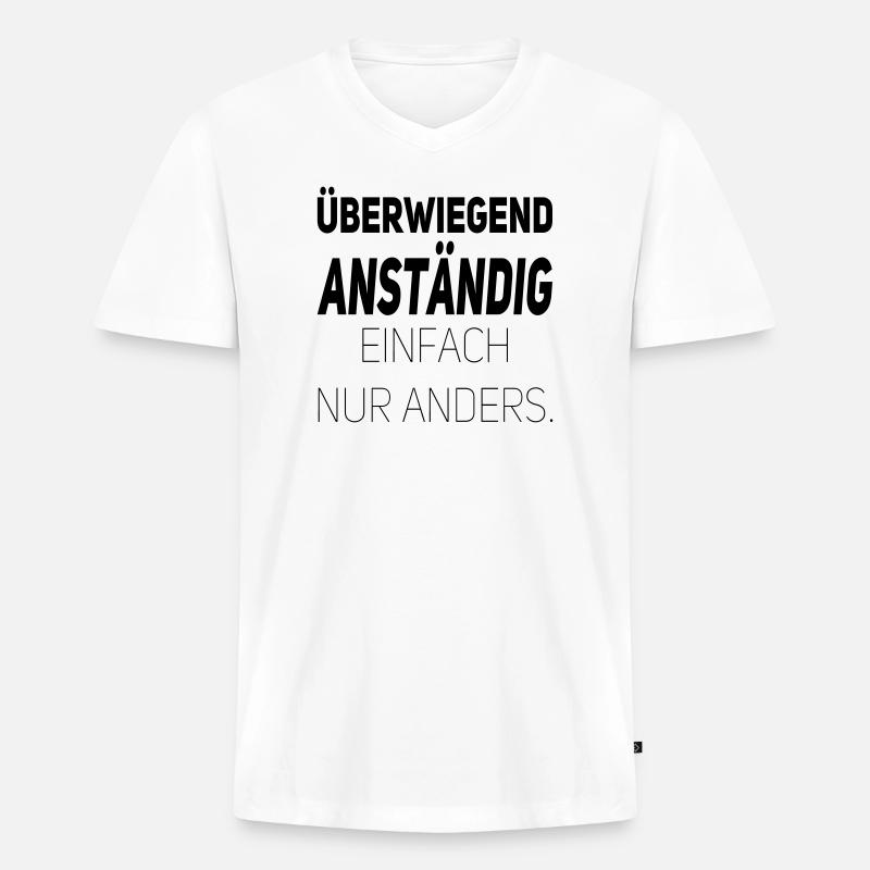 Anständig einfach nur anders - Männer Premium Bio T-Shirt mit V-Ausschnitt - Weiß