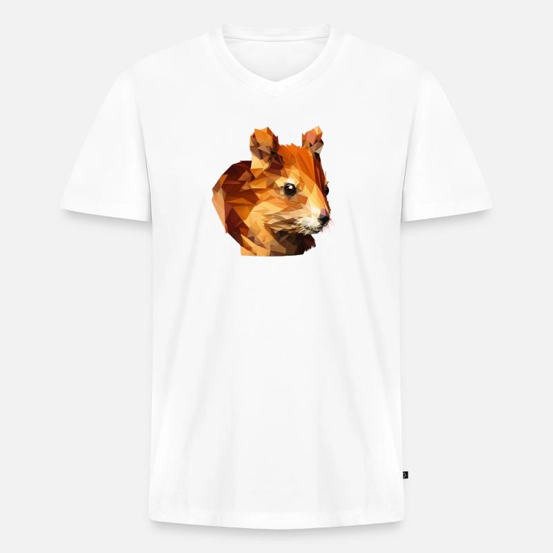 Polygon Eichhörnchen - Männer Premium Bio T-Shirt mit V-Ausschnitt - Weiß