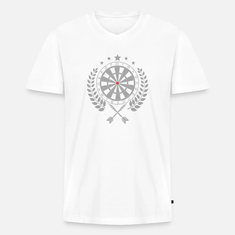 Darts - Darts Lover Apparel - Männer Premium Bio T-Shirt mit V-Ausschnitt - Weiß