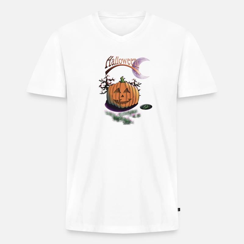 McA Halloween - Männer Premium Bio T-Shirt mit V-Ausschnitt - Weiß