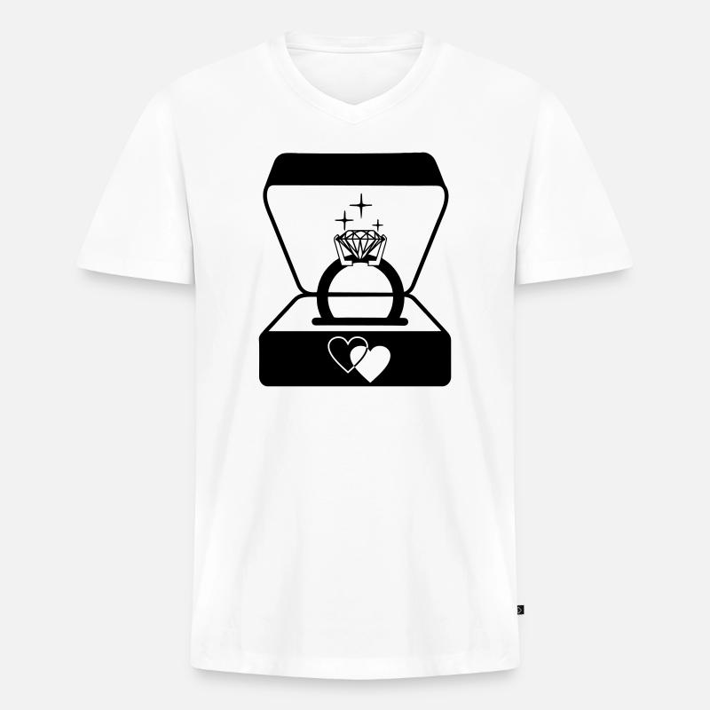 Juwelier Ehering in Box - Männer Premium Bio T-Shirt mit V-Ausschnitt - Weiß