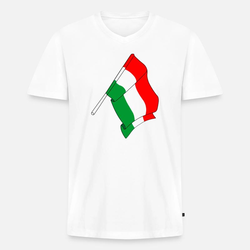 Flagge Ungarn - Männer Premium Bio T-Shirt mit V-Ausschnitt - Weiß