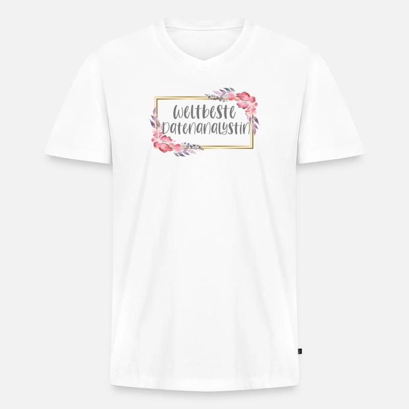 Datenanalystin Datenanalyse Geschenk - Männer Premium Bio T-Shirt mit V-Ausschnitt - Weiß
