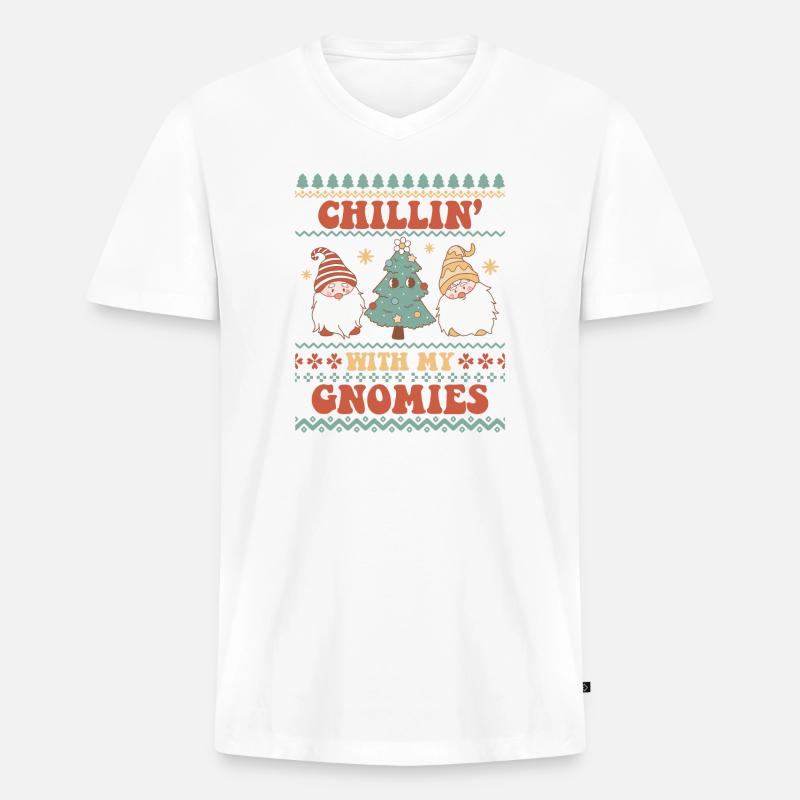 Hässlicher Weihnachtspullover - Männer Premium Bio T-Shirt mit V-Ausschnitt - Weiß