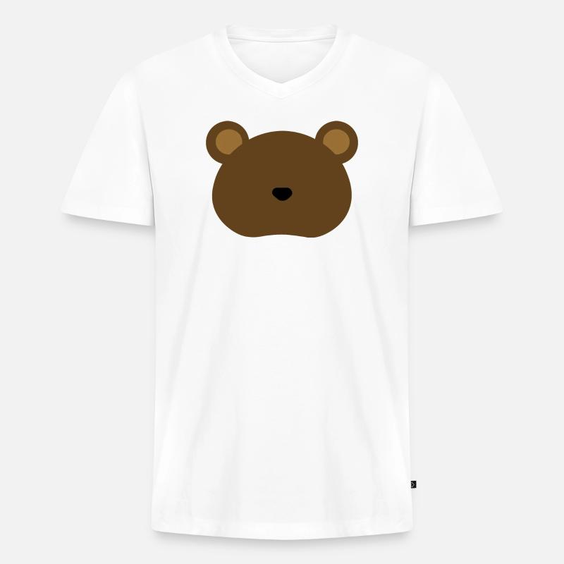 Grizzly Bear - Männer Premium Bio T-Shirt mit V-Ausschnitt - Weiß