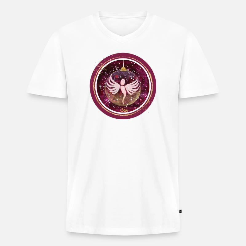 Weihnachtskugel Engel - Sonja Ariel von Staden - Männer Premium Bio T-Shirt mit V-Ausschnitt - Weiß