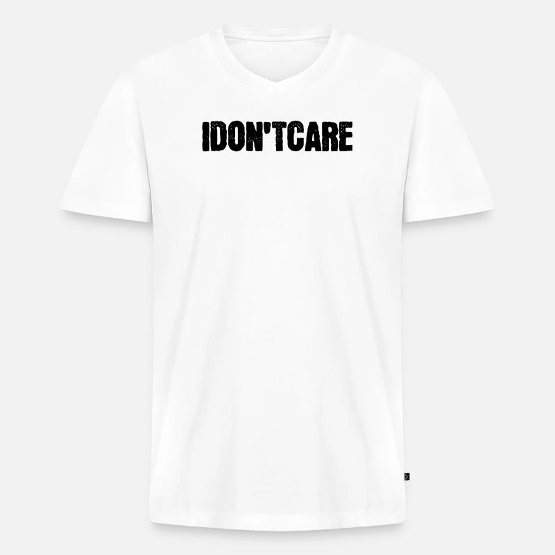 Ist Mir Wurscht Statement Egal - Männer Premium Bio T-Shirt mit V-Ausschnitt - Weiß