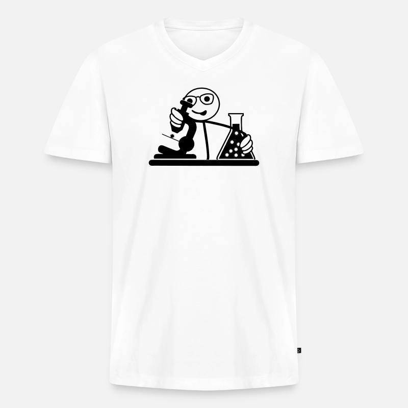 Wissenschaftler oder Biologe - Männer Premium Bio T-Shirt mit V-Ausschnitt - Weiß