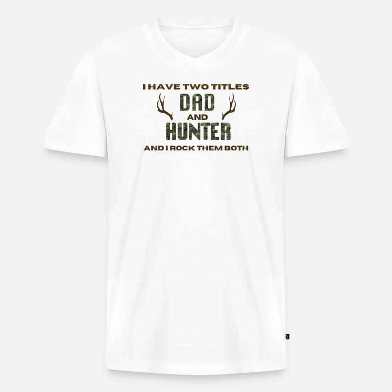 Jäger Spruch - Männer Premium Bio T-Shirt mit V-Ausschnitt - Weiß