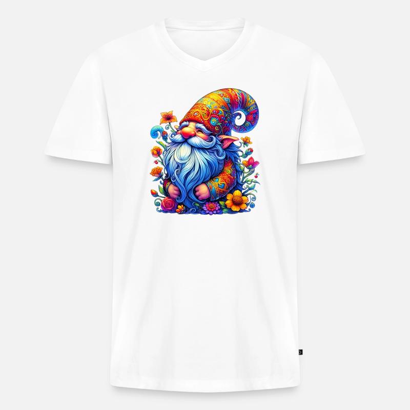 Gnom-Goblin-Elf - Männer Premium Bio T-Shirt mit V-Ausschnitt - Weiß