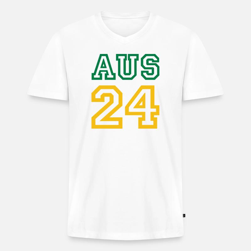 Australia Australien - Männer Premium Bio T-Shirt mit V-Ausschnitt - Weiß