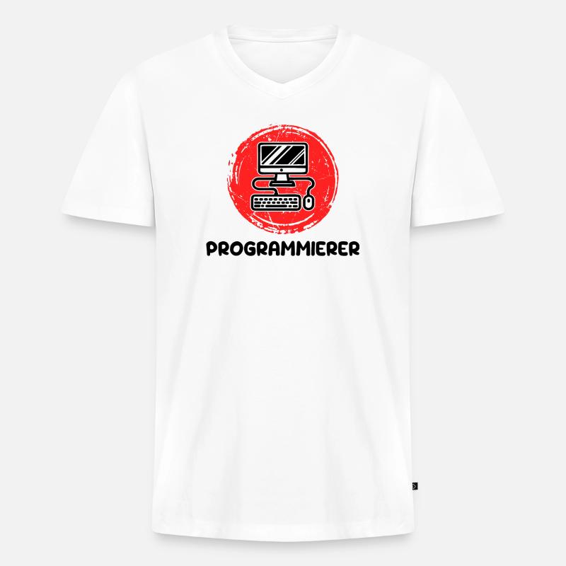 Developer Programmierer Coden Computer Informatik - Männer Premium Bio T-Shirt mit V-Ausschnitt - Weiß
