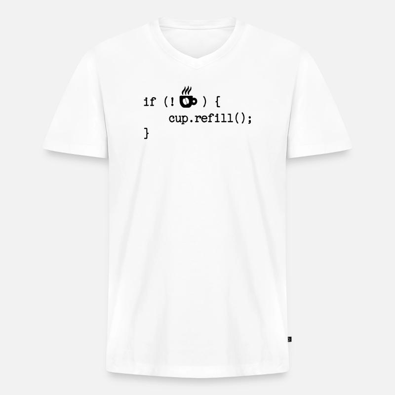 Developer Programmierer Code Webentwickler Debug - Männer Premium Bio T-Shirt mit V-Ausschnitt - Weiß