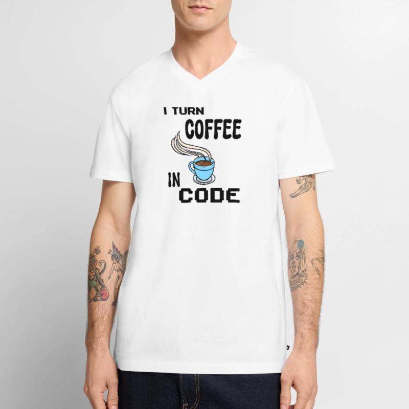 Code Programmer Scripting Statement Developer Men's Premium Organic T-shirt with V-neck