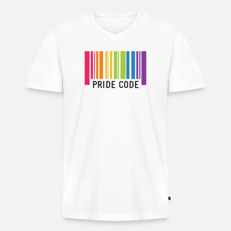 LGBT Pride Monat - Pride Code - Männer Premium Bio T-Shirt mit V-Ausschnitt - Weiß