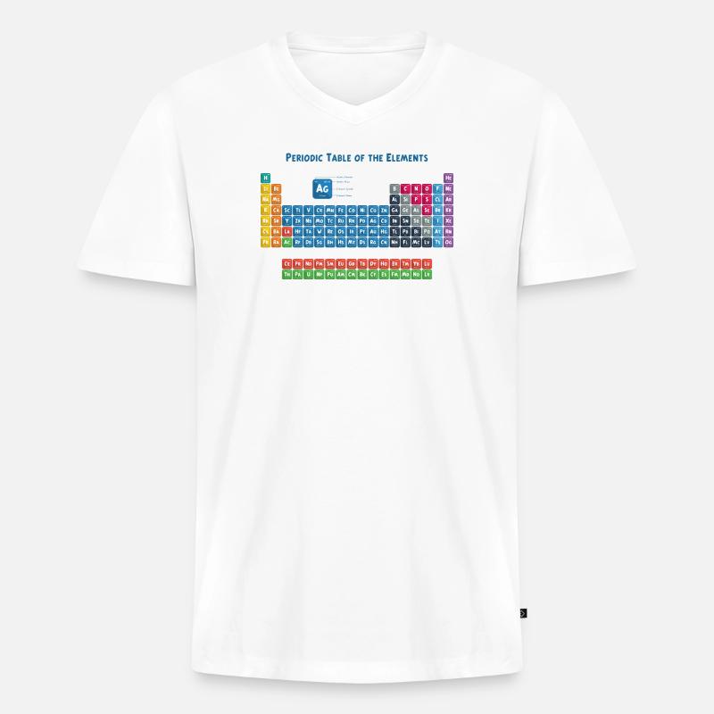 Periodensystem der Elemente 2 - Männer Premium Bio T-Shirt mit V-Ausschnitt - Weiß