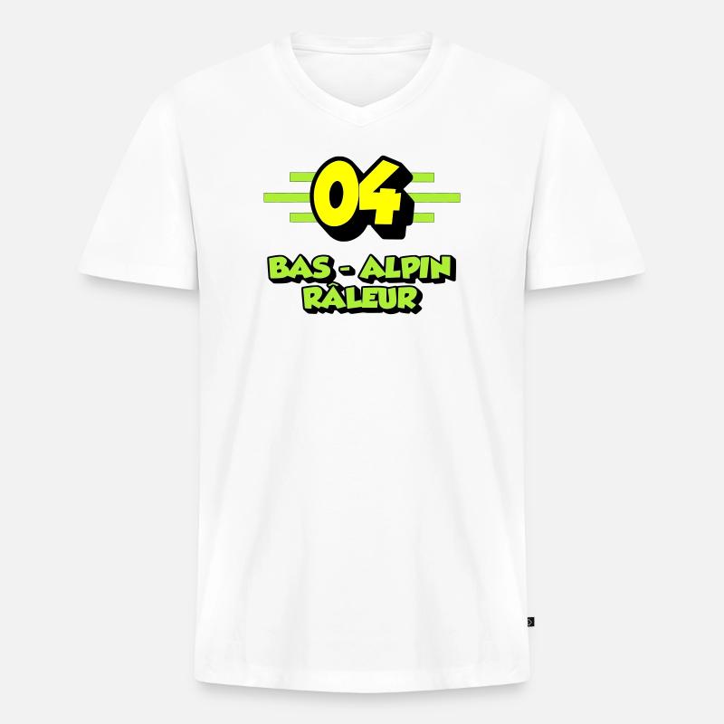 Grummelnder Alpenboden - Männer Premium Bio T-Shirt mit V-Ausschnitt - Weiß