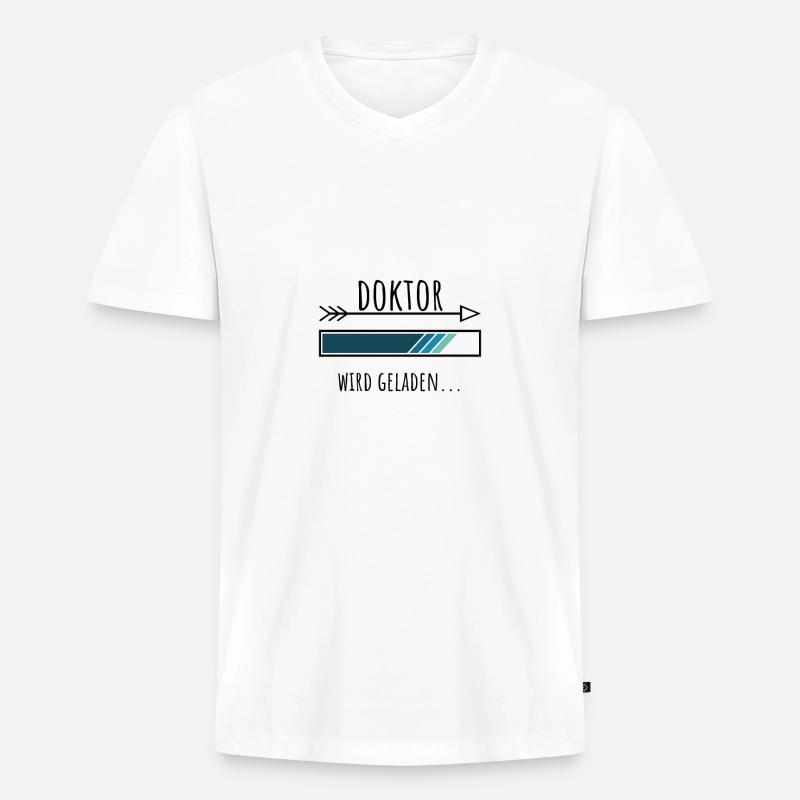 Doktoranten Geschenk Studium - Männer Premium Bio T-Shirt mit V-Ausschnitt - Weiß