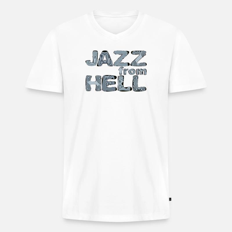Jazz from Hell: Psychedelic Glyphs - Männer Premium Bio T-Shirt mit V-Ausschnitt - Weiß