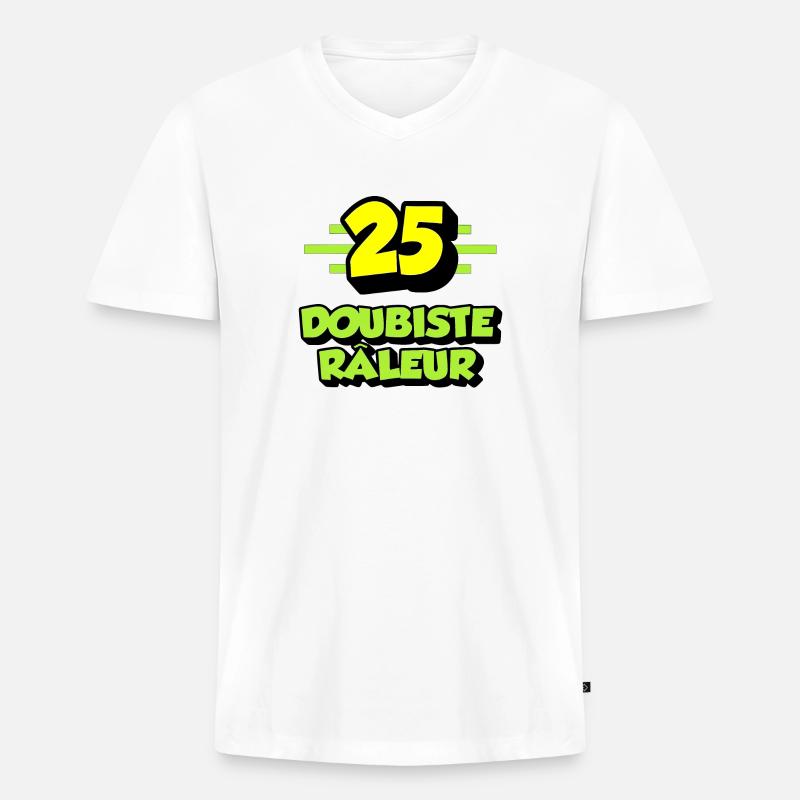 Beschwerdender Dubist - Männer Premium Bio T-Shirt mit V-Ausschnitt - Weiß