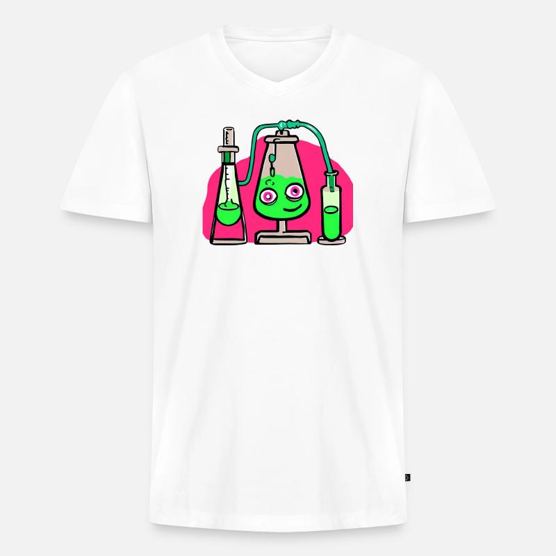 Wissenschaft Studium - Männer Premium Bio T-Shirt mit V-Ausschnitt - Weiß
