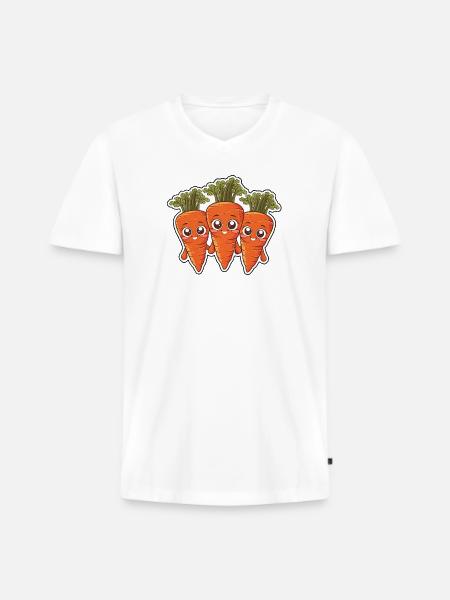 Karla, Kalle and Kim – The Carrot Friends - Men's Premium Organic T-shirt with V-neck - white