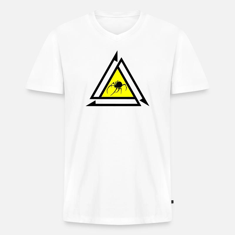 Spinne - Männer Premium Bio T-Shirt mit V-Ausschnitt - Weiß
