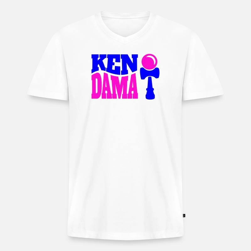 Kendama (2-Farbig) v2 - Männer Premium Bio T-Shirt mit V-Ausschnitt - Weiß