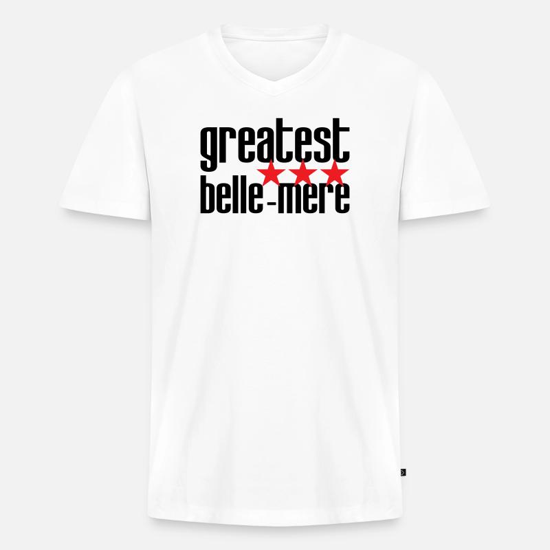 Beste Schwiegermutter der Welt - Männer Premium Bio T-Shirt mit V-Ausschnitt - Weiß
