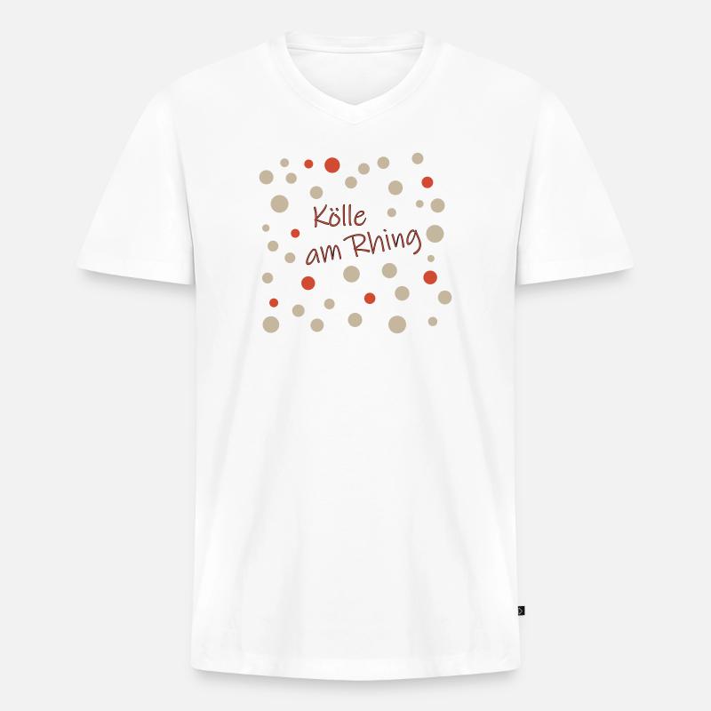 Kölle am Rhing - Männer Premium Bio T-Shirt mit V-Ausschnitt - Weiß