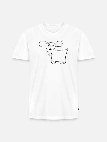 02 Doggie Shorts - Men's Premium Organic T-shirt with V-neck - white